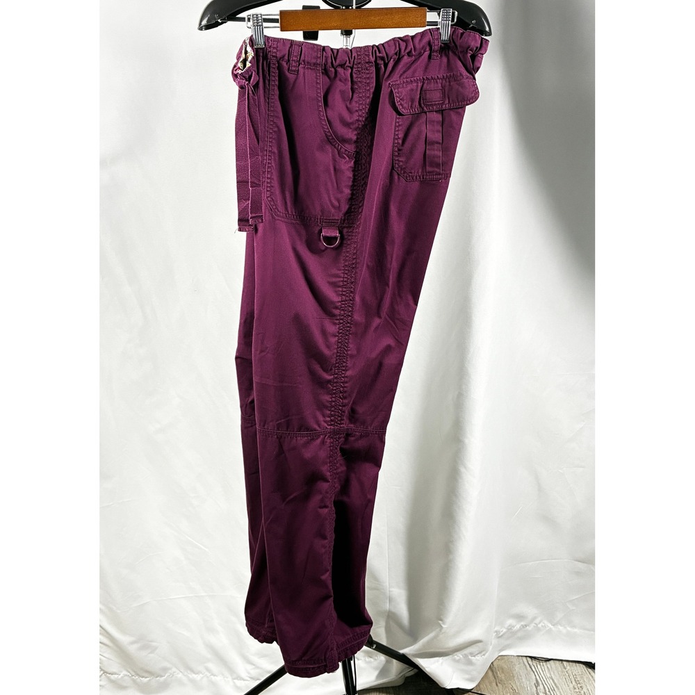 Koi Lindsey Cargo Scrub Pants XL Tall Plum Purple Wine Drawstring Utility Pocket